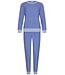 Dames lounge-pyjama van katoen-polyester badstof 'cool blue animal'