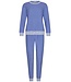 ladies cotton terry polyester mix lounge pyjama 'cool blue animal'