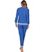 ladies cotton terry polyester mix lounge pyjama 'cool blue animal'