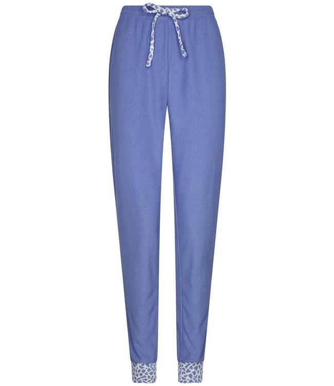 Dames lounge-pyjama van katoen-polyester badstof 'cool blue animal'