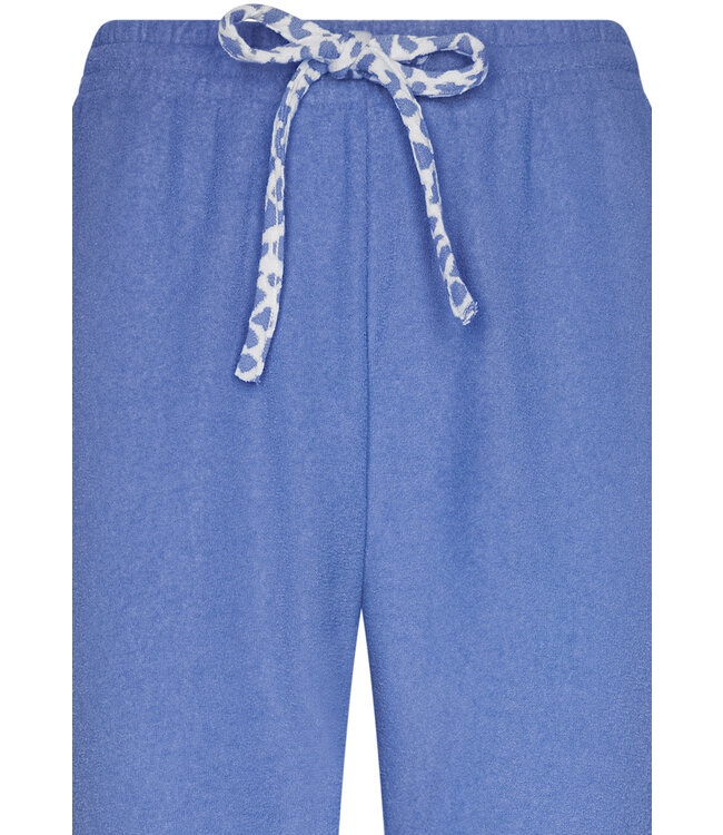 ladies cotton terry polyester mix lounge pyjama 'cool blue animal'
