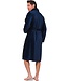 Jacquard-flanel-fleece reliëfstof overslag heren ochtendjas 'cool blue'