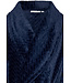 Jacquard-flanel-fleece reliëfstof overslag heren ochtendjas 'cool blue'