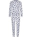 Rebelle Lichtgrijs melee pyjama met lange mouwen en kangoeroezak 'lots of lovehearts'