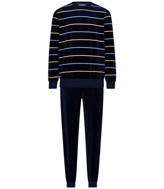 Pastunette for Men Velours heren lounge-pyjamaset 'velvet stripes'