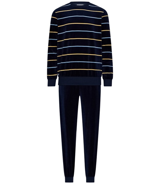 Velours heren lounge-pyjamaset 'velvet stripes'