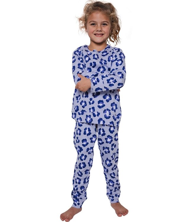 cotton interlock long sleeve girls pyjama 'chic flower'