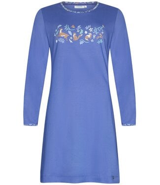 Rebelle ladies long sleeve organic cotton nightdress 'woodland wildlife'