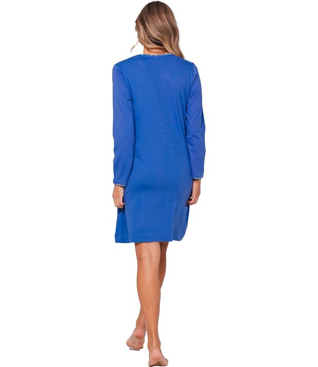 Dames nachthemd met lange mouwen van bio-katoen 'woodland wildlife'