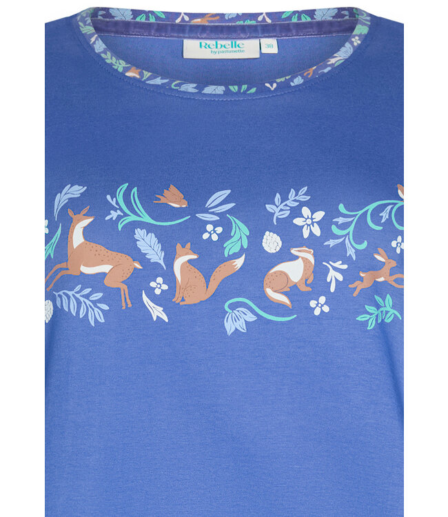 ladies long sleeve organic cotton nightdress 'woodland wildlife'