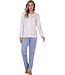 Katoenen doorknoop dames pyjama ‘pastel dashes’