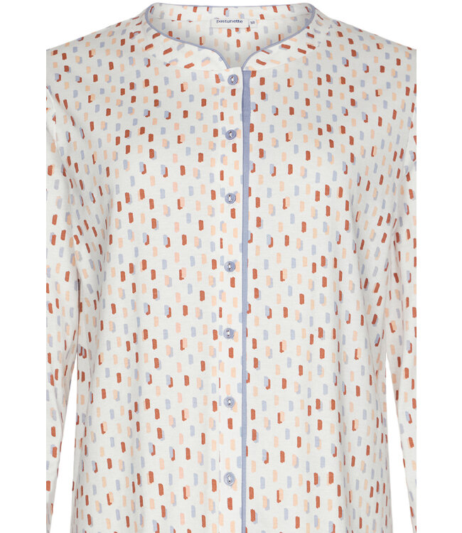 ladies full button cotton pyjama set 'pastel dashes'