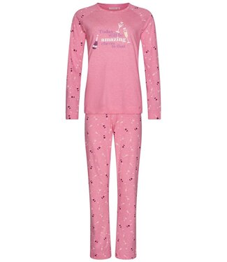 Rebelle Pyjamaset met lange mouwen van katoen-polyester-mix 'fun o'clock'