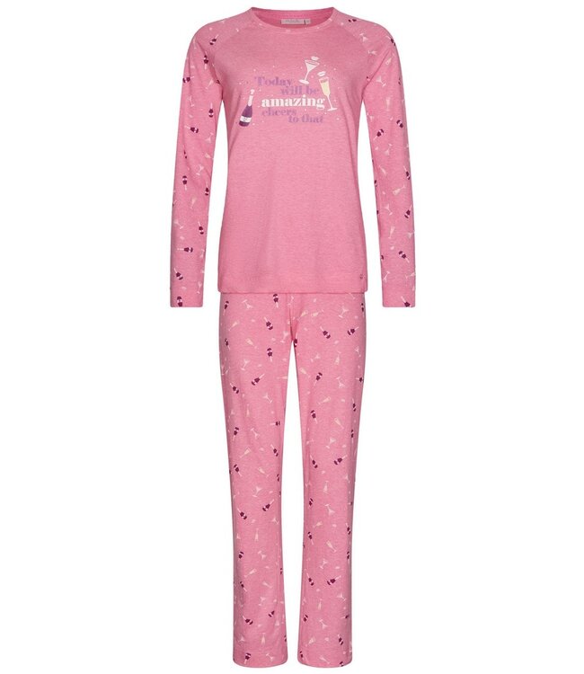 Pyjamaset met lange mouwen van katoen-polyester-mix 'fun o'clock'