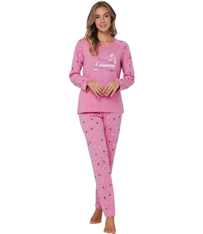long sleeve cotton mix pyjama set 'fun o'clock'