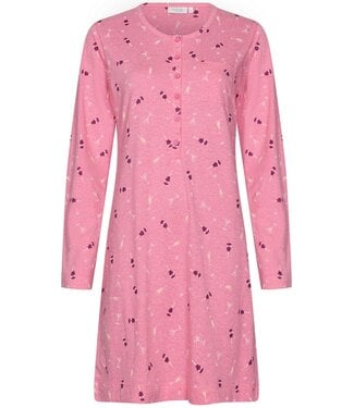 Rebelle Nachthemd met lange mouwen van katoen-polyester-mix met knopen 'fun o'clock'