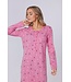 Nachthemd met lange mouwen van katoen-polyester-mix met knopen 'fun o'clock'