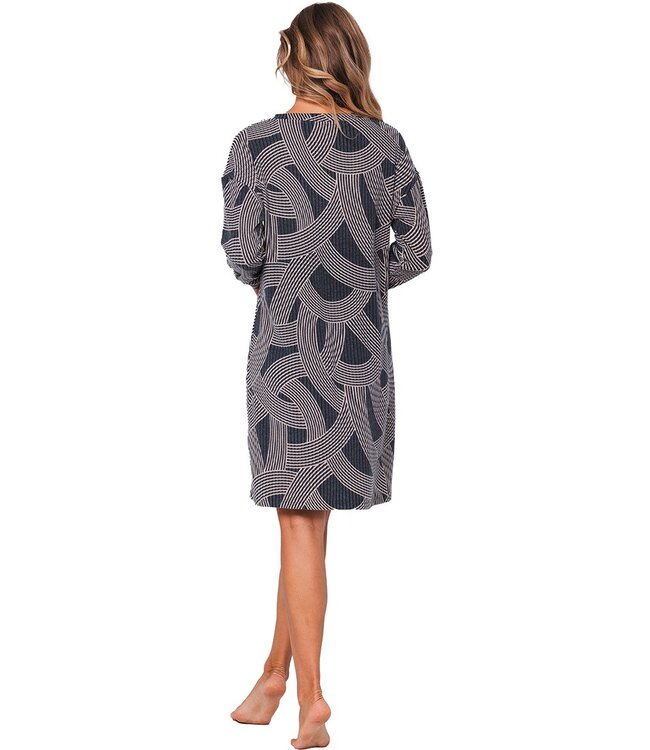 ladies wide v-neck luxury home -nightdress 'abstract art'