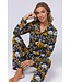 Dames pyjama met lange mouwen en knoopjes van katoen-modal 'forest flowers'