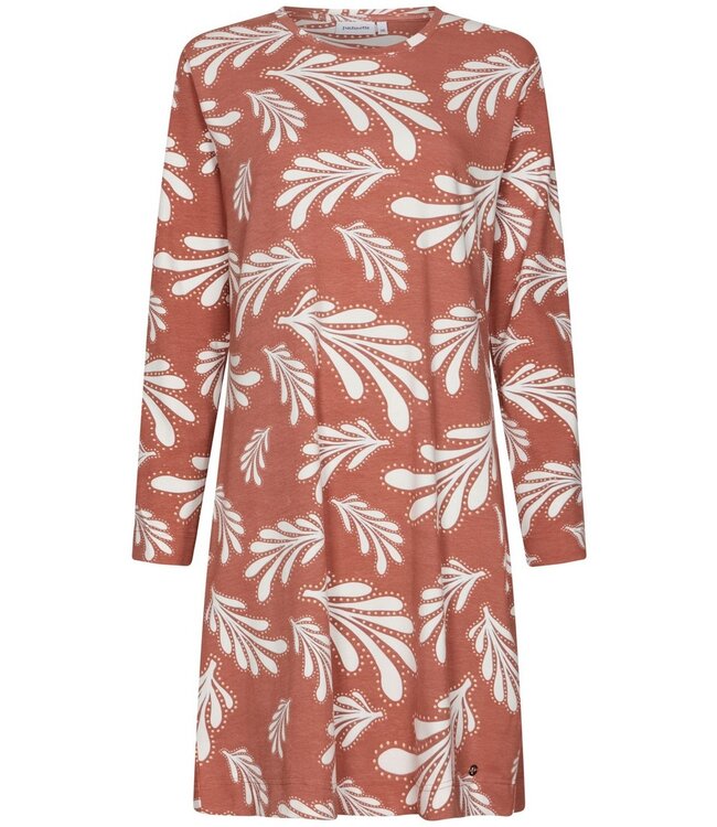 ladies brown cotton-mix nightdress 'lovely leafs'
