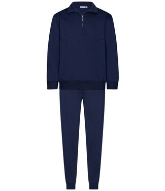 Pastunette for Men French terry heren huispak met kraag en ritssluiting 'relax modern'