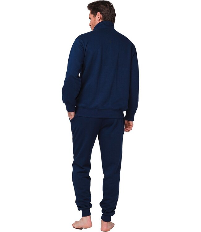 men's french terry home-lounge suit with collar zip 'relax modern'