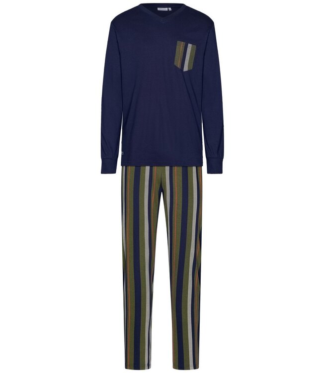 Heren pyjama van katoen-modal 'modern stripes'
