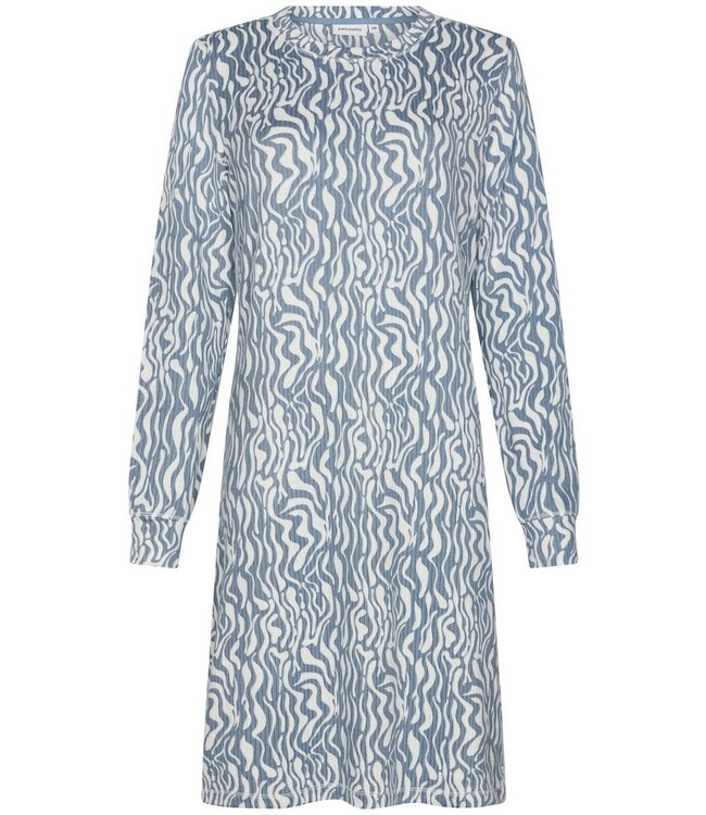 Warm dames nachthemd met lange mouwen ‘watercolour waves’