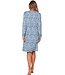 Warm dames nachthemd met lange mouwen ‘watercolour waves’