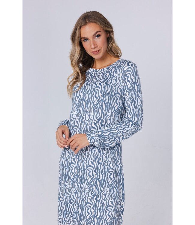 long sleeve warrm nightdress 'watercolour waves'