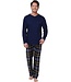 Heren pyjamaset met lange mouwen en knopen 'modern checks'