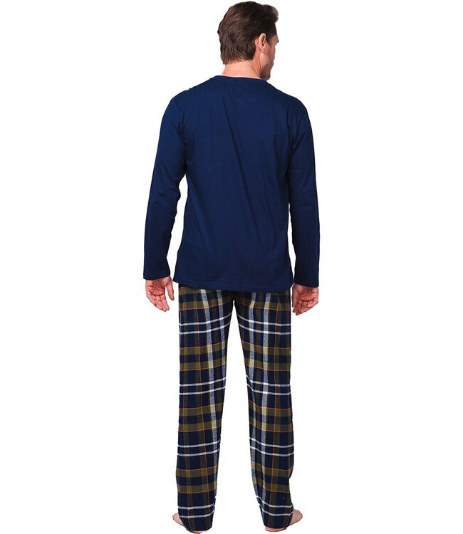 men's long sleeve pyjama set with buttons 'modern checks'