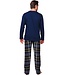 Heren pyjamaset met lange mouwen en knopen 'modern checks'