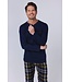 Heren pyjamaset met lange mouwen en knopen 'modern checks'