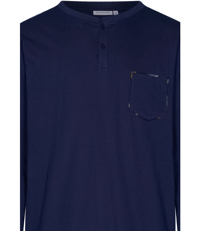 Heren pyjamaset met lange mouwen en knopen 'modern checks'