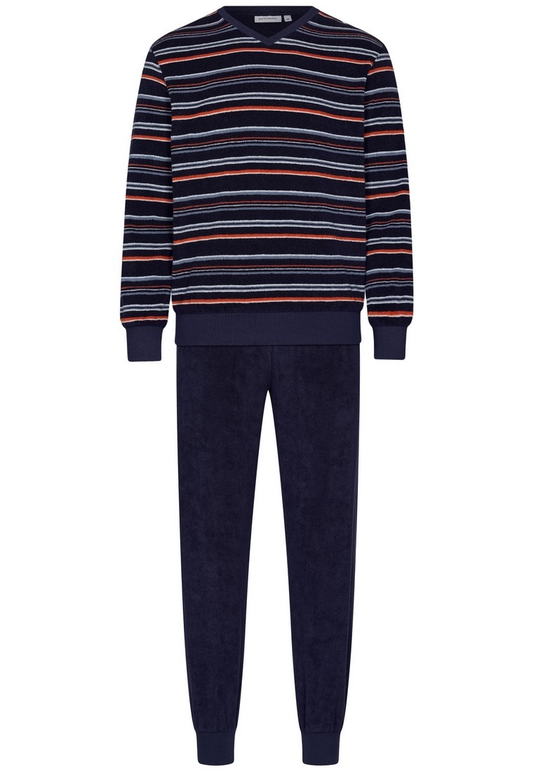 Hajo Badstof Heren Pyjama | Blauw | Piet Koopmans