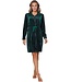 Luxe groene velours dames ochtendjas met rits 'chic green beauty'
