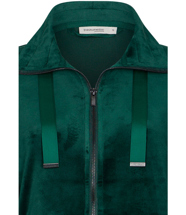 ladies luxury green velvet morninggown with zip 'chic green beauty'