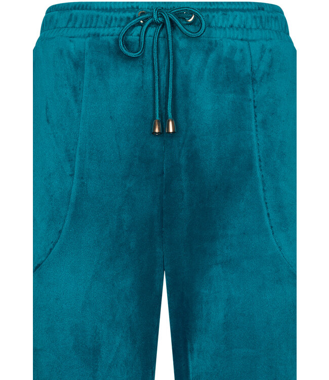 ladies green velvet home-lounge suit with zip 'velvet green stripes'