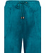 ladies green velvet home-lounge suit with zip 'velvet green stripes'