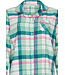 Katoenflanellen doorknoop dames pyjama met lange mouwen 'cool mint checks'