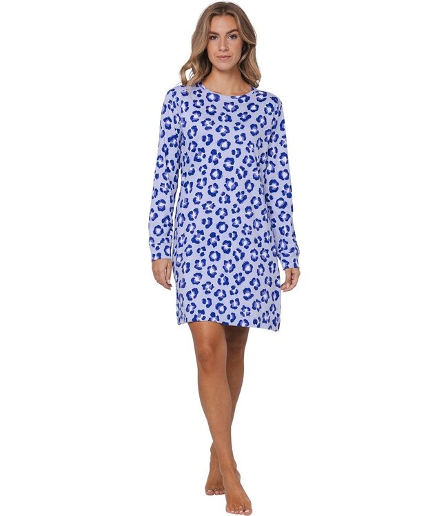 cotton interlock long sleeve nightdress 'chic flower'