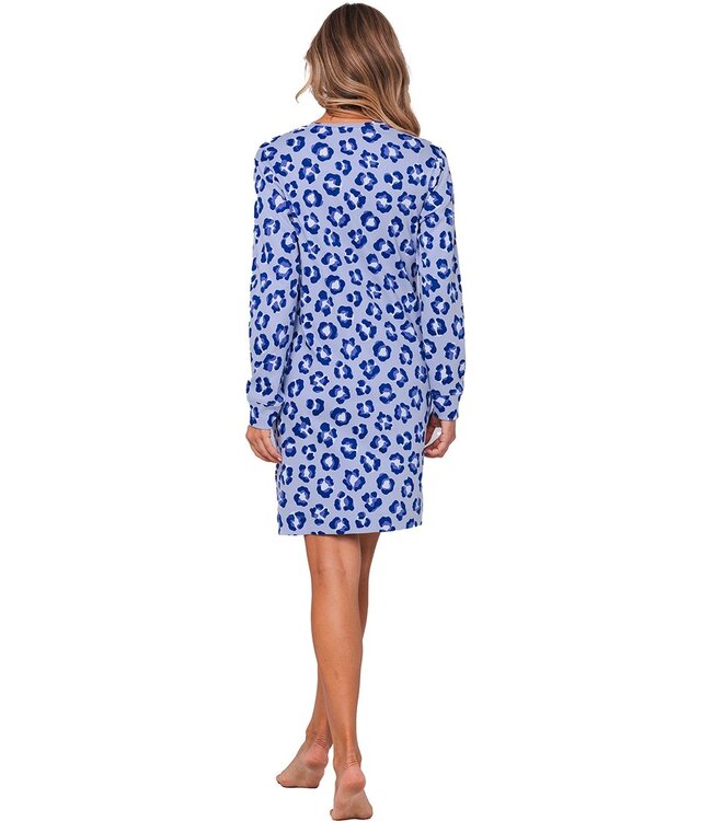 cotton interlock long sleeve nightdress 'chic flower'