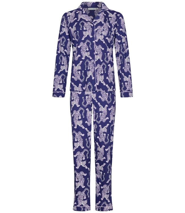 Trendy doorknoop pyjama van bio-katoen 'fantastic feline'
