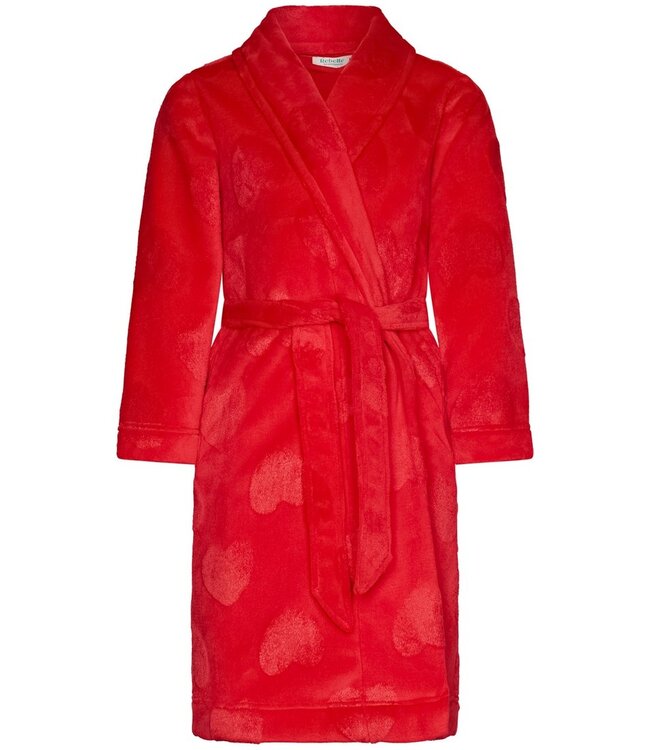 girls soft flannel fleece wrap-over morninggown 'sweet hearts'