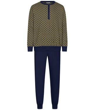 Pastunette for Men Heren pyjamaset met knoopjes van biologische katoen 'geometric blocks'