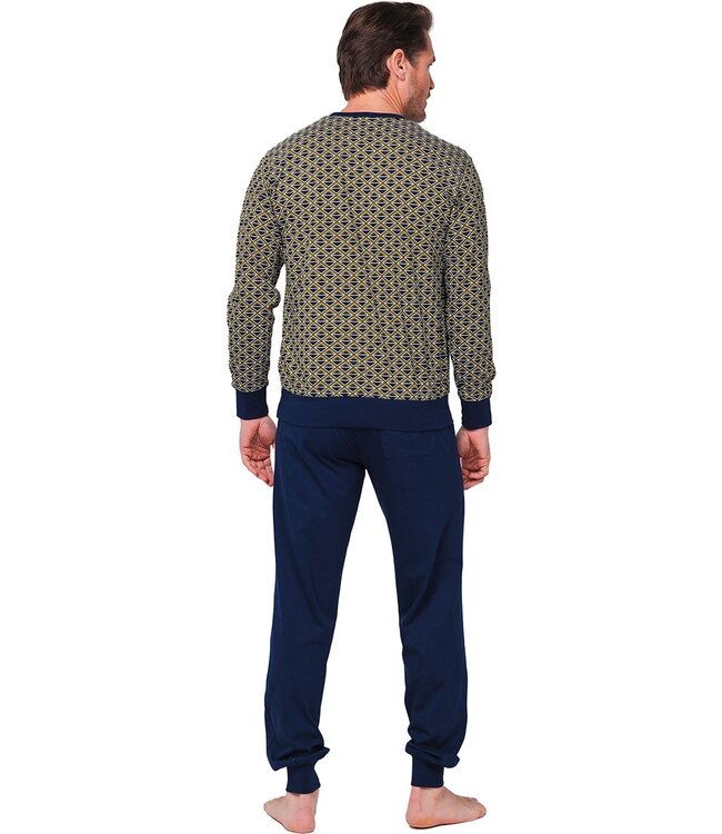 men's organic cotton pyjama set with buttons 'geometric blocks'