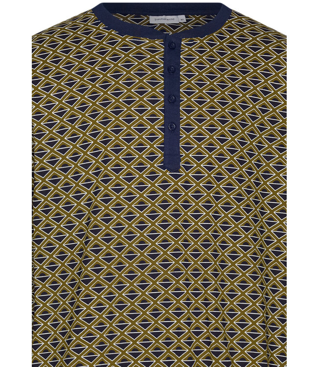 Heren pyjamaset met knoopjes van biologische katoen 'geometric blocks'