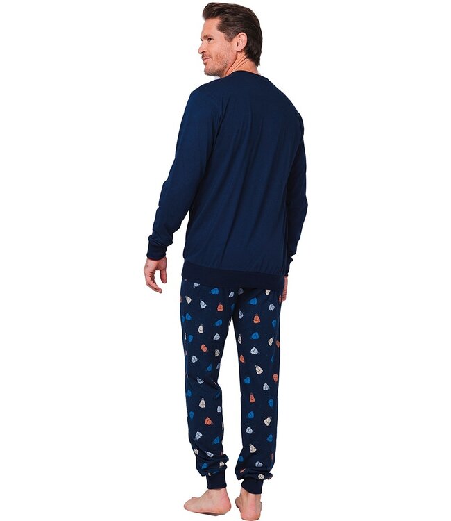 men's cotton-mix pyjama set with buttons 'woolly hat'