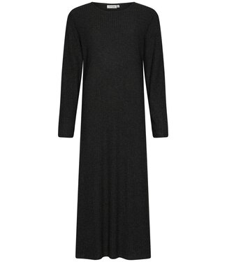 Pastunette Premium Luxe donkergrijze lounge relax-jurk 'soft subtle stripe'